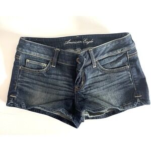 Y2K Indie Sleeze  American Eagle Dark Wash Stretch Shorts Size 4